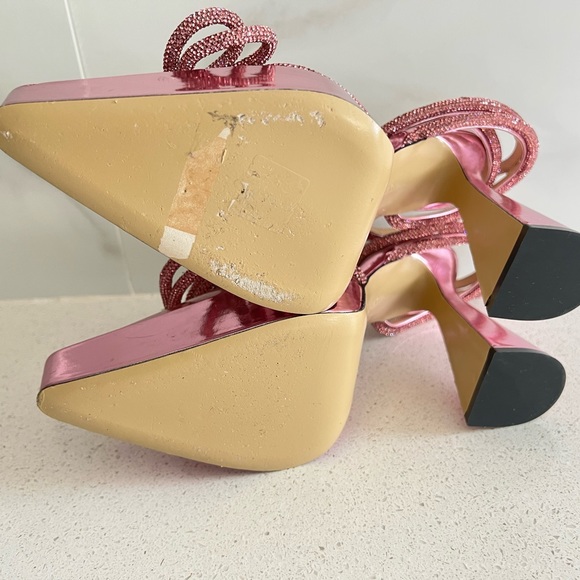 MACH & MACH Double Crystal Bow Platform Pump Pink EU 38 - Picture 7 of 7